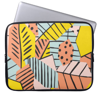 Housse Pour Ordinateur Portable Abstraits feuilles colorés, motif de la nature.