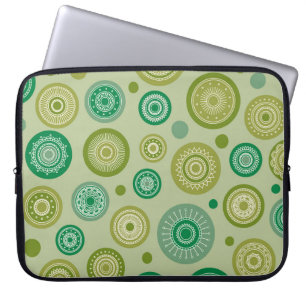 Housse Pour Ordinateur Portable Abstraits ornements ronds sans couture motif vinta