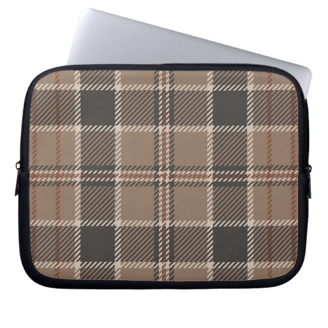 Housse Pour Ordinateur Portable Academia Taupe Tartan  (Devant)