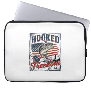Housse Pour Ordinateur Portable Accro à la liberté pêche du 4 juillet
