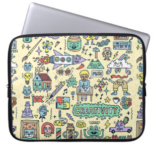 Housse Pour Ordinateur Portable Activités de créativité Drôle Drôle Dodle jeu de d