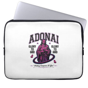 Housse Pour Ordinateur Portable Adonai Gloire à Dieu Vintage Christian Vector Desi