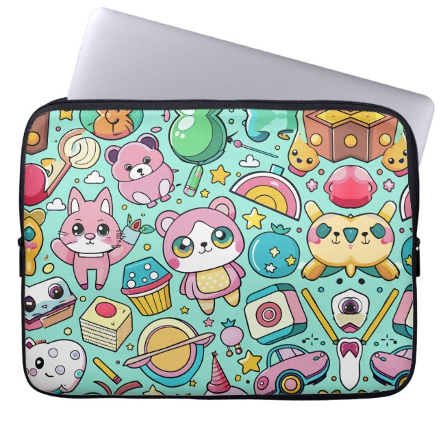 Housse Pour Ordinateur Portable Adorable Motif Kawaii (Devant)
