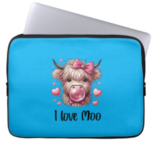 Housse Pour Ordinateur Portable Adorable Vache de Saint-Valentin