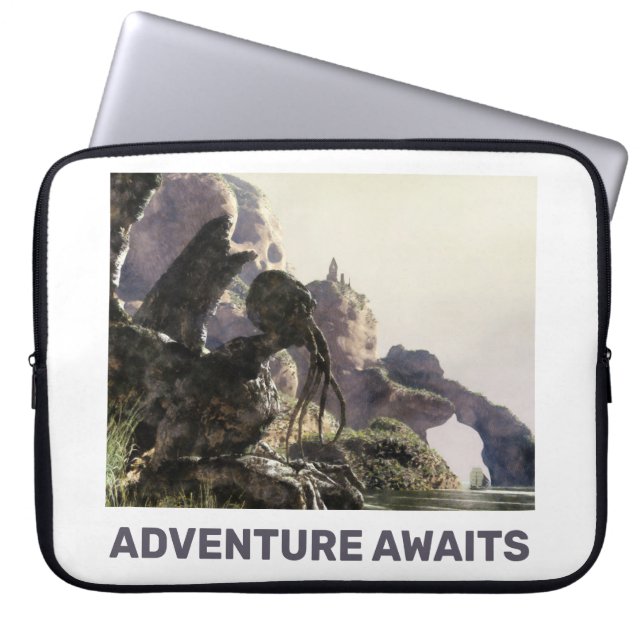 Housse Pour Ordinateur Portable Adventure Awaits. Fantasy landscape (Devant)