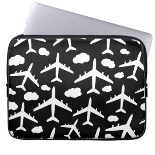 Housse Pour Ordinateur Portable Aéronefs à vol noir conception motif d'avion