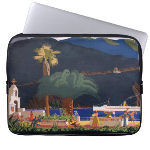 Housse Pour Ordinateur Portable Affiche de voyage - Père Noël Catalina Island, Cal