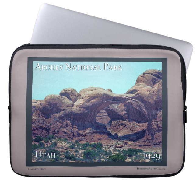 Housse Pour Ordinateur Portable Affiche du parc national Arches (Devant)