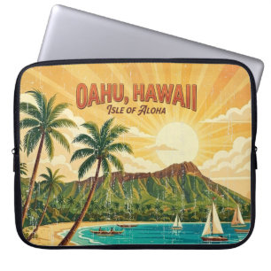 Housse Pour Ordinateur Portable Affiches de voyage hawaïennes vintage - Combinaiso