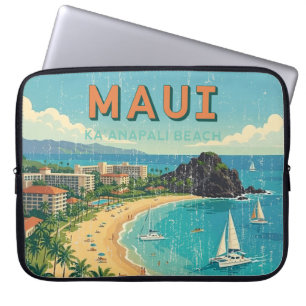 Housse Pour Ordinateur Portable Affiches de voyage hawaïennes vintage - Combinaiso