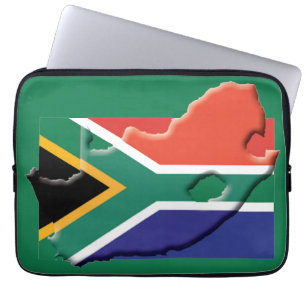 Housse Pour Ordinateur Portable AFRIQUE DU SUD Carte du drapeau Ordinateur patriot