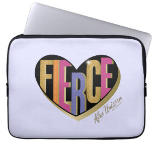 Housse Pour Ordinateur Portable Afro Unicorn Fierce Heart Design