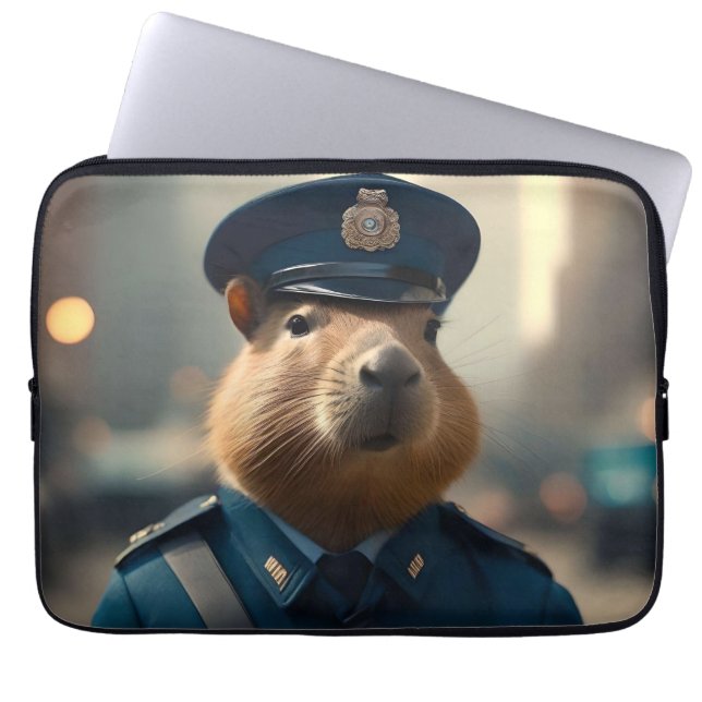 Housse Pour Ordinateur Portable Agent Capybara : Garder la paix, (Devant)