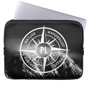 Housse Pour Ordinateur Portable Aigle de compas monographie montagnes dramatiques