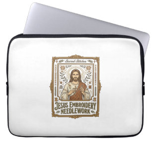Housse Pour Ordinateur Portable Aiguille à broderie Jésus Travail à l'aiguille Jés