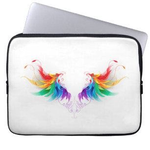 Housse Pour Ordinateur Portable Ailes fluffy arc-en-ciel