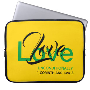 Housse Pour Ordinateur Portable AIMER NON CONDITIONNELLEMENT Agape Christian Jaune