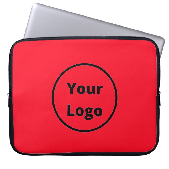 Housse Pour Ordinateur Portable Ajouter un logo rouge uni (Devant)