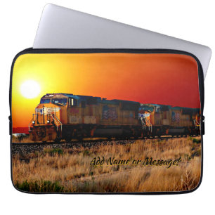 Housse Pour Ordinateur Portable Ajouter un message de nom - Train de locomotives d