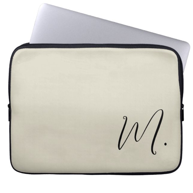 Housse Pour Ordinateur Portable Ajouter Votre Nom Monogramme Moderne Calligraphie  (Devant)