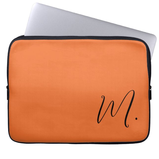 Housse Pour Ordinateur Portable Ajouter Votre Nom Monogramme Moderne Calligraphie  (Devant)