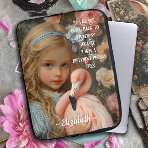 Housse Pour Ordinateur Portable Alice au pays des merveilles avec le Flamant rose