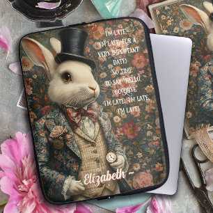 Housse Pour Ordinateur Portable Alice au pays des merveilles Vintage lapin blanc