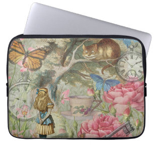 Housse Pour Ordinateur Portable Alice Chat du Cheshire Jardin de l'Arbre Wonderlan