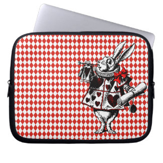 Housse Pour Ordinateur Portable Alice lapin blanc au manteau portable Wonderland