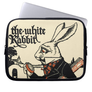 Housse Pour Ordinateur Portable Alice Lapin Blanc Classique Wonderland