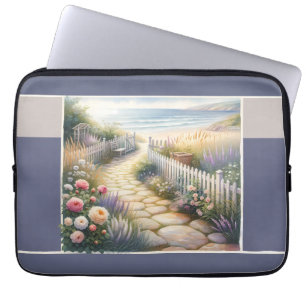 Housse Pour Ordinateur Portable Allée de jardin de campagne vers la mer