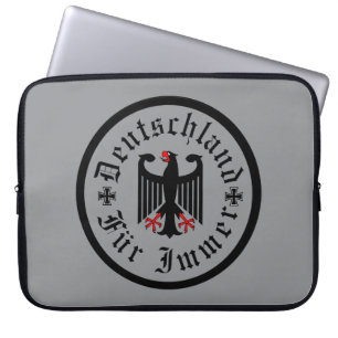 Housse Pour Ordinateur Portable Allemagne/Deutschland Forever/aigle noir/croix de 