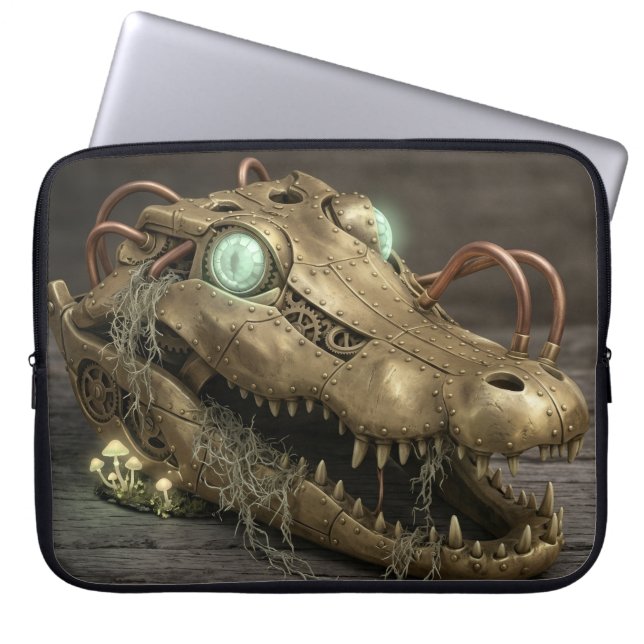 Housse Pour Ordinateur Portable Alligator Mécanique Steampunk Industriel (Devant)