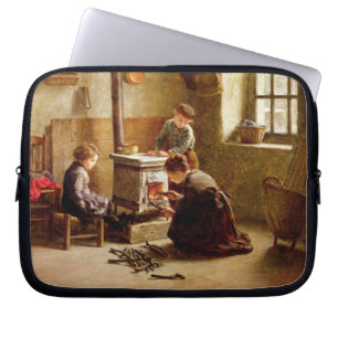 Housse Pour Ordinateur Portable Allumant le fourneau, 1886 (huile sur le panneau)