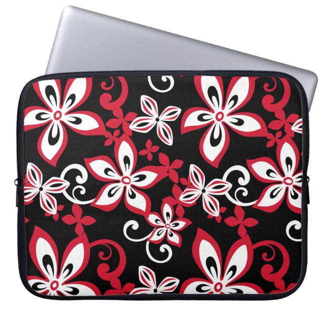 HOUSSE POUR ORDINATEUR PORTABLE ALOHA HAWAII (NOIR/ROUGE) (Devant)