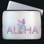 Housse Pour Ordinateur Portable Aloha Hawaiian Ananas, Argent<br><div class="desc">Adorable aloha hawaïen ananas sur arrière - plan argent.</div>