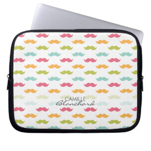 Housse Pour Ordinateur Portable Amants colorés personnalisés de moustache