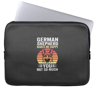 Housse Pour Ordinateur Portable Amateur de Berger Allemand Drôle Rétro