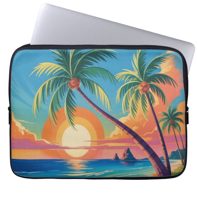 Housse Pour Ordinateur Portable Ambiance Estivale (Devant)