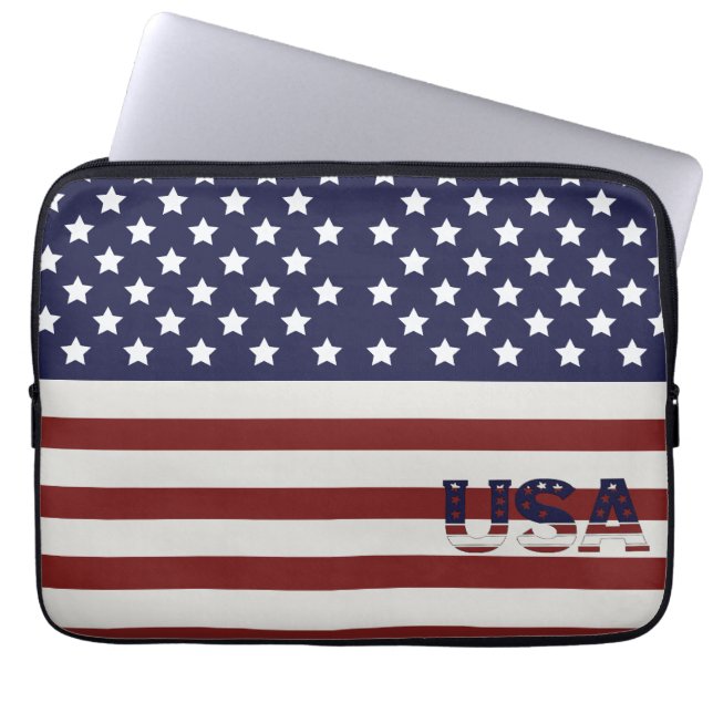 Housse Pour Ordinateur Portable America Drapeau américain Motif américain (Devant)