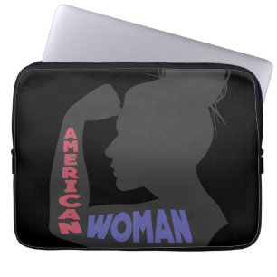 Housse Pour Ordinateur Portable American Woman dark gray