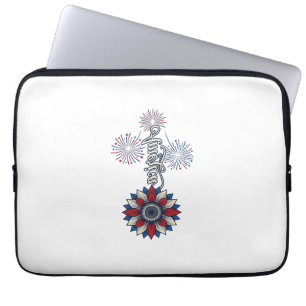 Housse Pour Ordinateur Portable Amérique Patriotique Fleurs Feu d'Artifice Design 