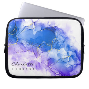 Housse Pour Ordinateur Portable Amethyst bleu Amethyst Parties scintillant or pers