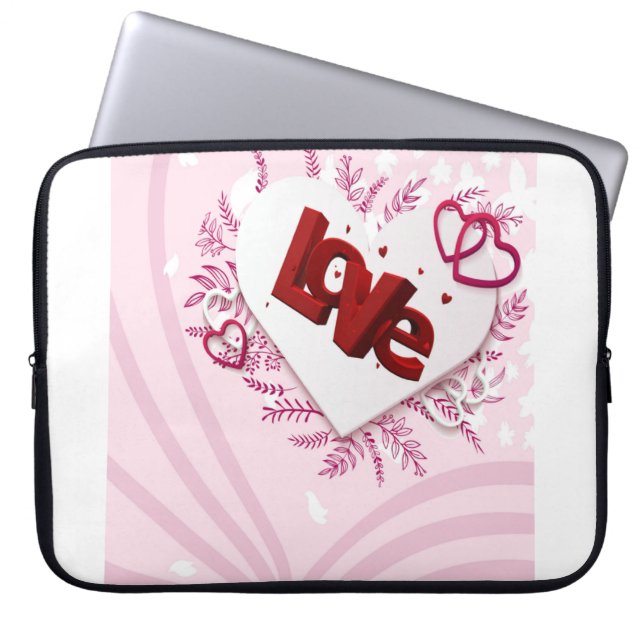 Housse Pour Ordinateur Portable Amour 3D (Devant)