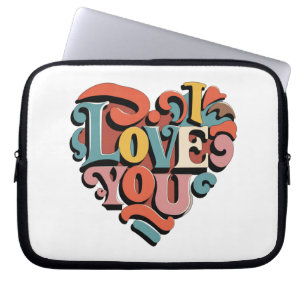 Housse Pour Ordinateur Portable Amour à cœur Rétro Psychedelia