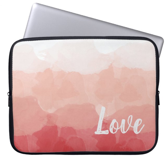 Housse Pour Ordinateur Portable Amour à l'aquarelle rose (Devant)