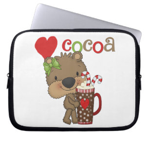 Housse Pour Ordinateur Portable Amour de cacao d'ours de fille