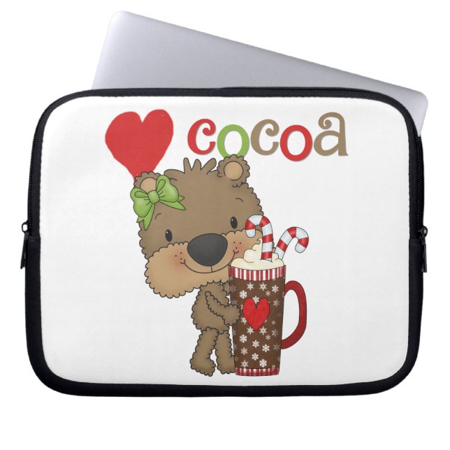 Housse Pour Ordinateur Portable Amour de cacao d'ours de fille (Devant)