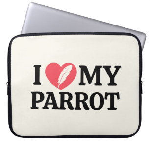 Housse Pour Ordinateur Portable Amour de Perroquet Personnalisé Typographie Minima