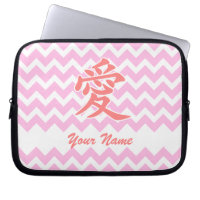 Amour en japonais avec Motif Chevron rose